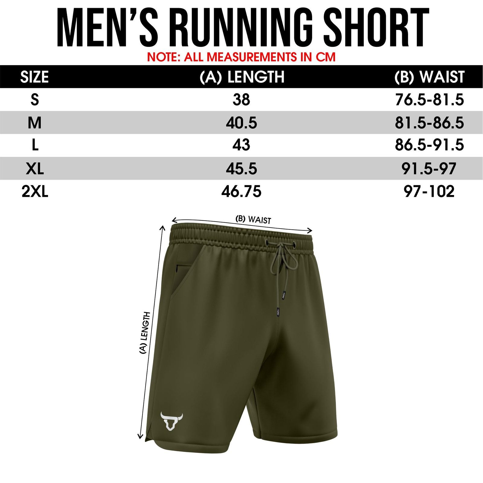 Toro Activa - Men's Running Shorts Pack of 2 - Black & Olive TORO ACTIVA