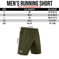 Toro Activa - Men's Running Shorts Pack of 2 - Black & Olive TORO ACTIVA