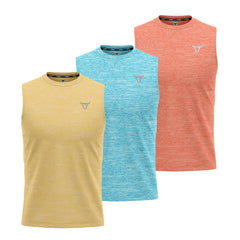 Toro Activa Essentials Milange Performance Tank Top - 3 Colour Pack Orange blue Yellow TORO ACTIVA