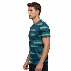 Men's Gym Sports T-Shirt Short Sleeve Athletic Running Activewear Top - Light Blue